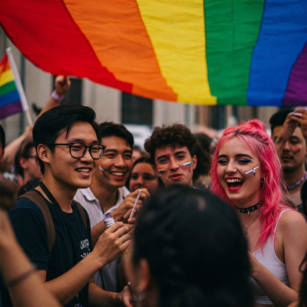 LGBTQ+ Event: Diverse Group Joy