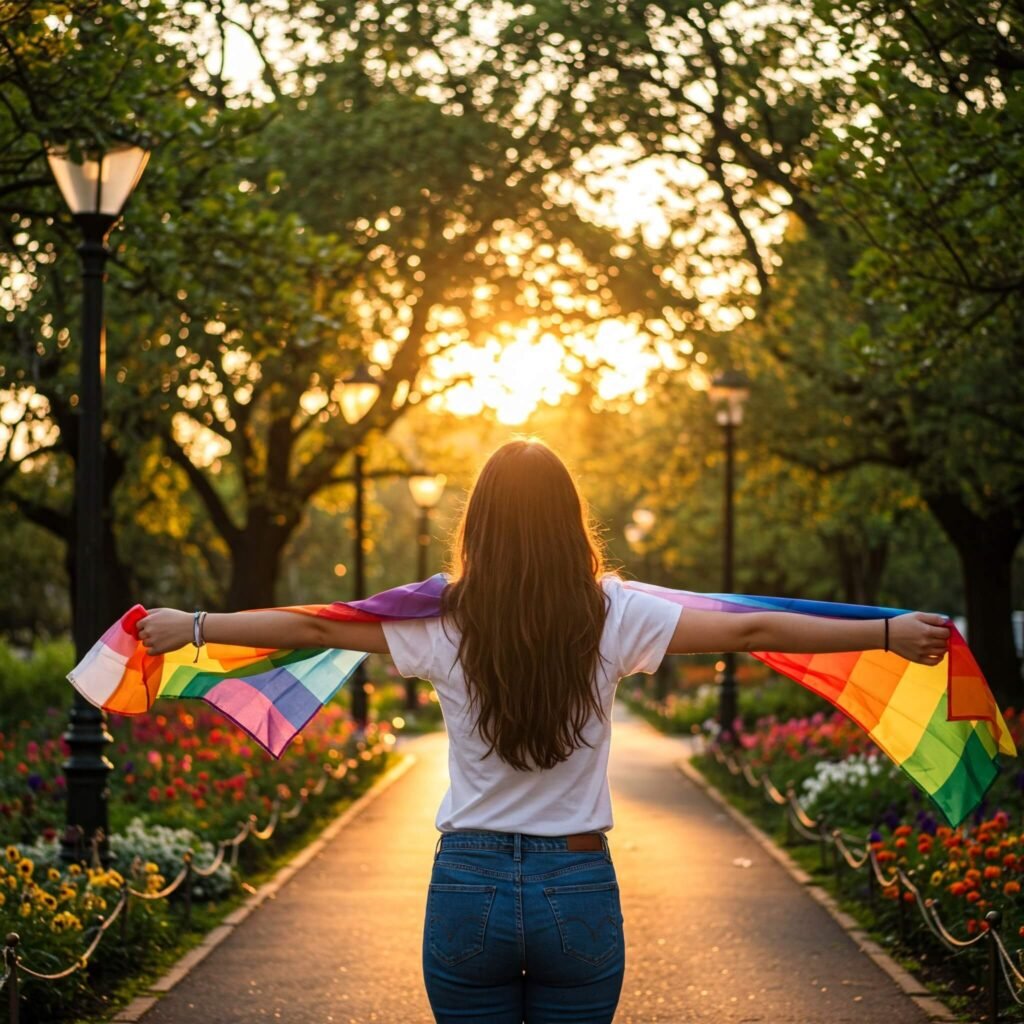 Self-Acceptance in the Park with Rainbow Elements