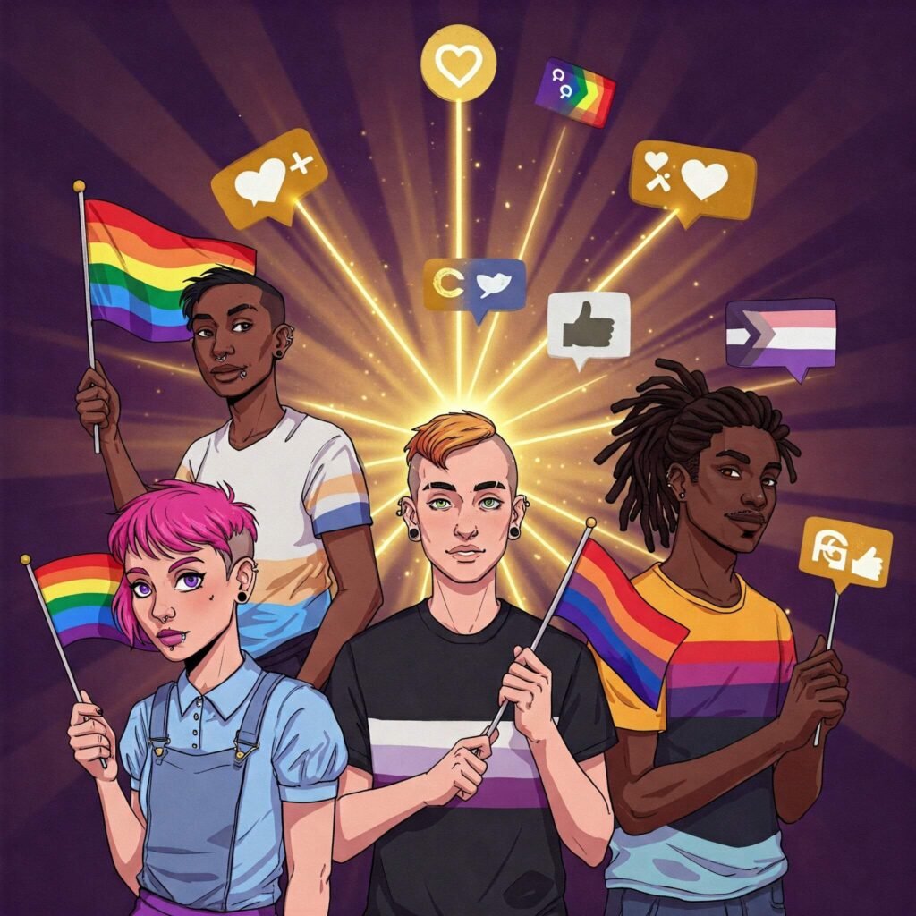 Diverse LGBTQ+ Pride: Connected Online