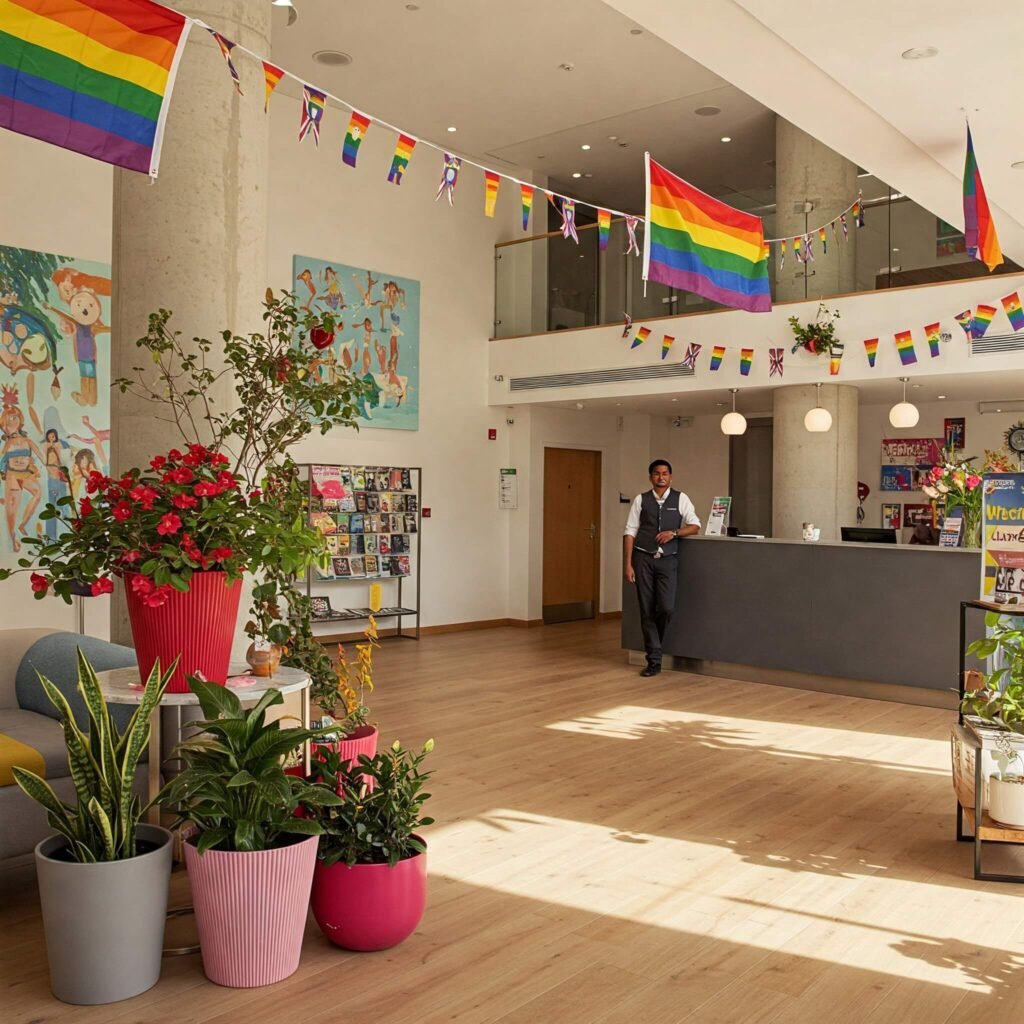 Welcoming Lobby with Pride Decor