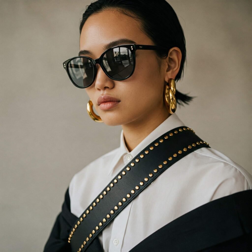 Statement Accessories with Minimalist Outfit