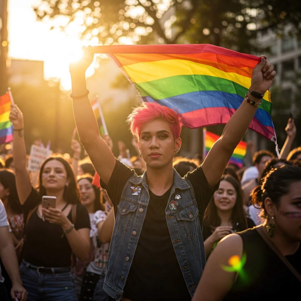 Empowered LGBTQ+ Pride Rally Illustration