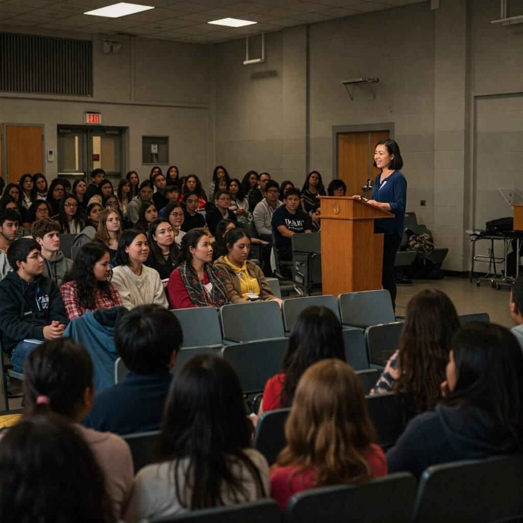 Inclusivity Speaker at School Auditorium