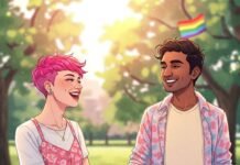 Queer Dating: Tips for Finding a Meaningful Connection Joyful Queer Love: Diverse Couple in Park
