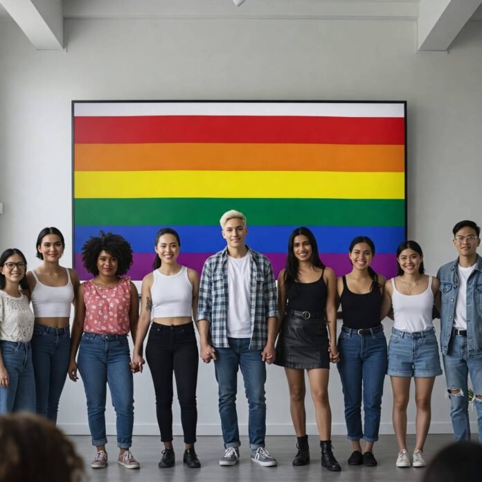 LGBTQ+ Empowerment Rainbow Flag Image