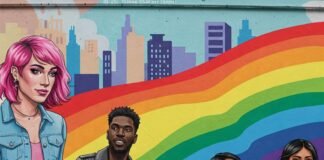 Exploring LGBTQ+ Themes in Art: The Stories Behind the Canvas Vibrant LGBTQ+ Mural in Bold Street Art Style