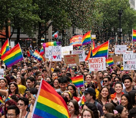 How to Get Involved in LGBTQ+ Activism: A Beginner’s Guide Pride Parade Crowd: Love & Equality