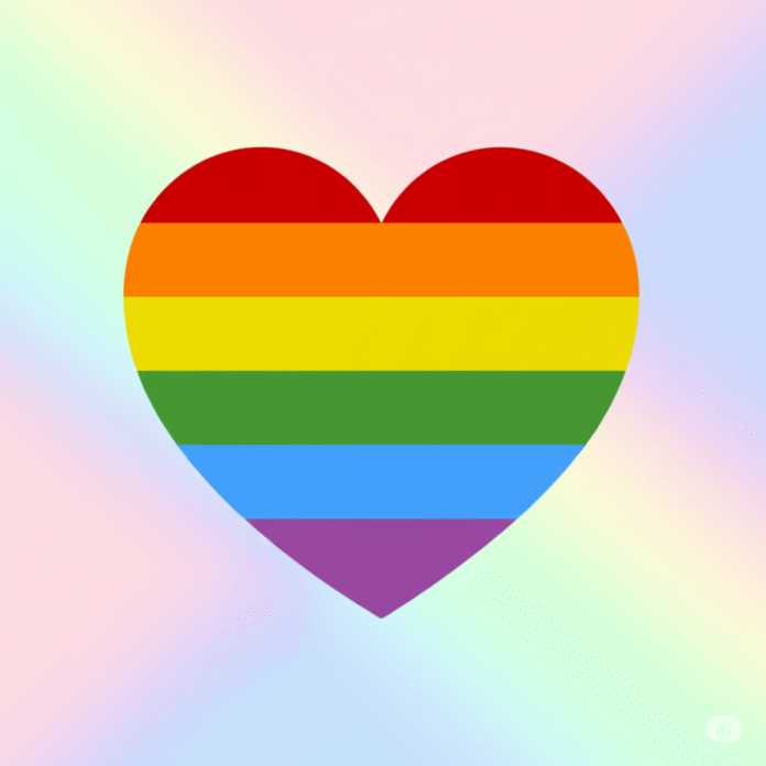 Heart-Shaped Rainbow Flag
