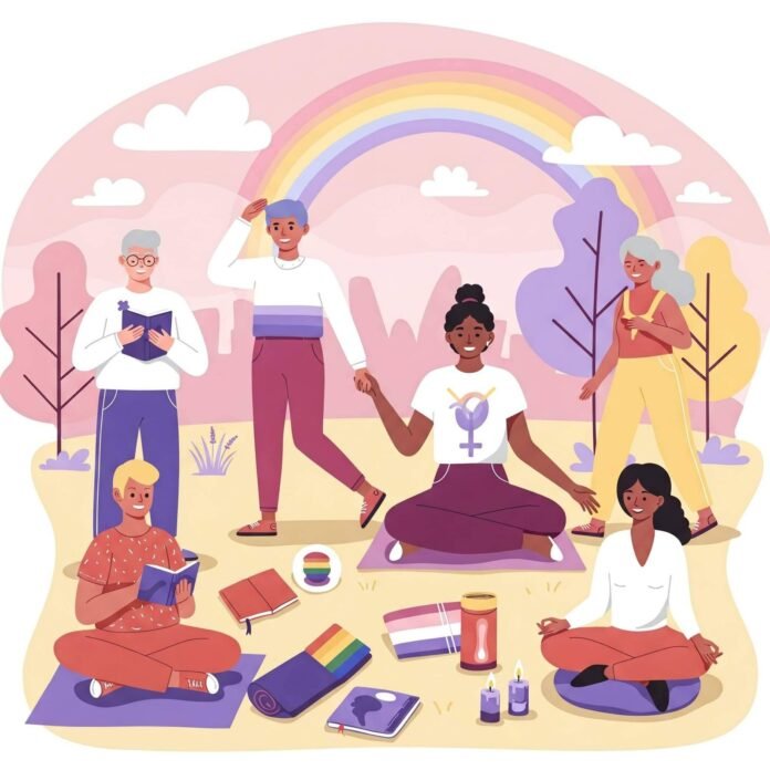 Inclusive LGBTQ+ Self-Care Vector Art