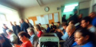 How to Navigate Healthcare as an LGBTQ+ Person: What You Need to Know Cracked phone selfie hiding in chaotic clinic waiting room